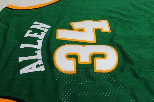 Camiseta Historic Seattle SuperSonics Ray Allen #34 Verde